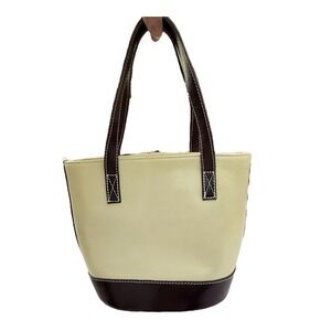 Vera Pelle Genuine Leather‎ Shoulder Bag Cream Brown Made Italy Handle Crossbody